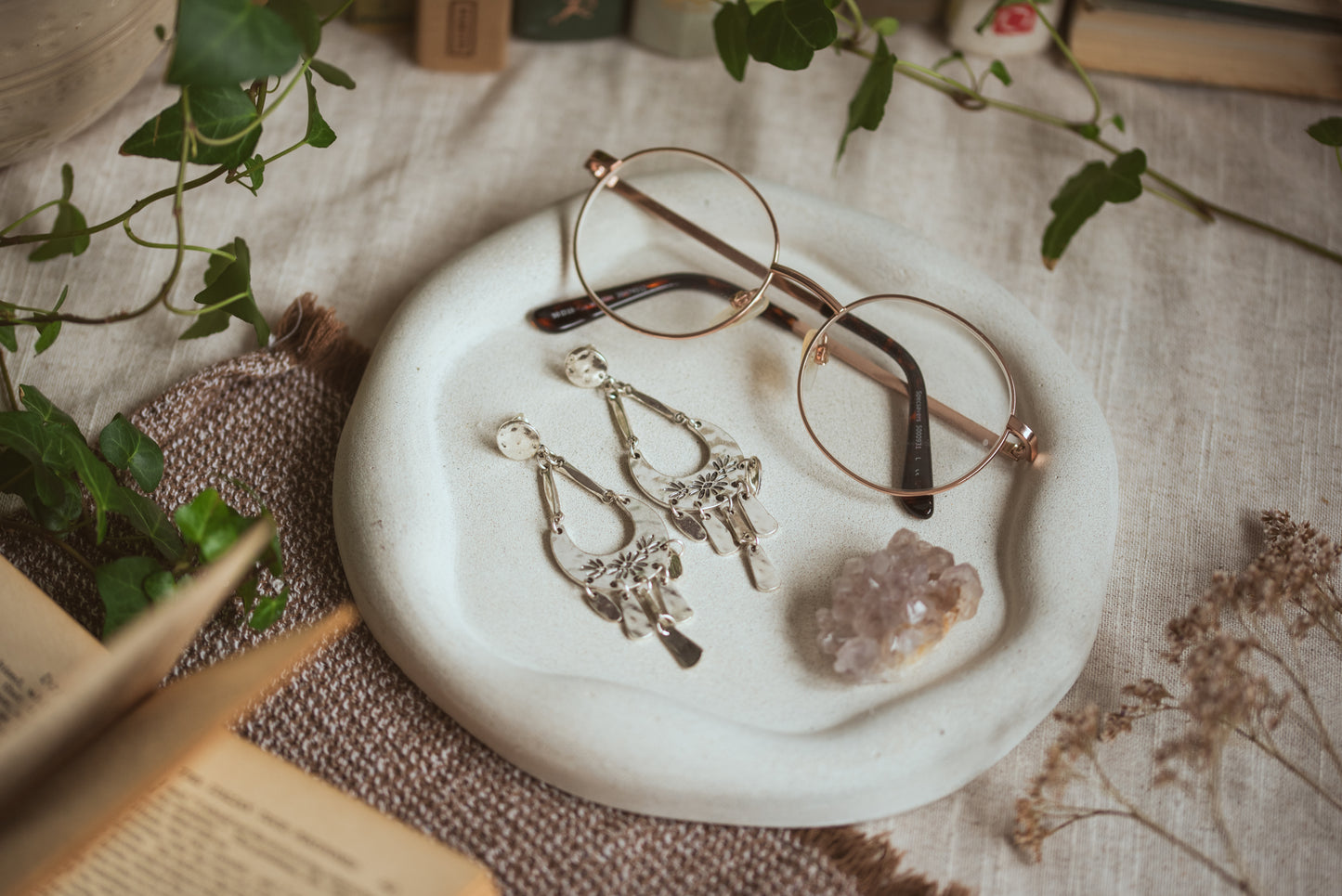 Handmade Jesmonite Cloud Tray | Stone Effect Candle & Diffuser Holder