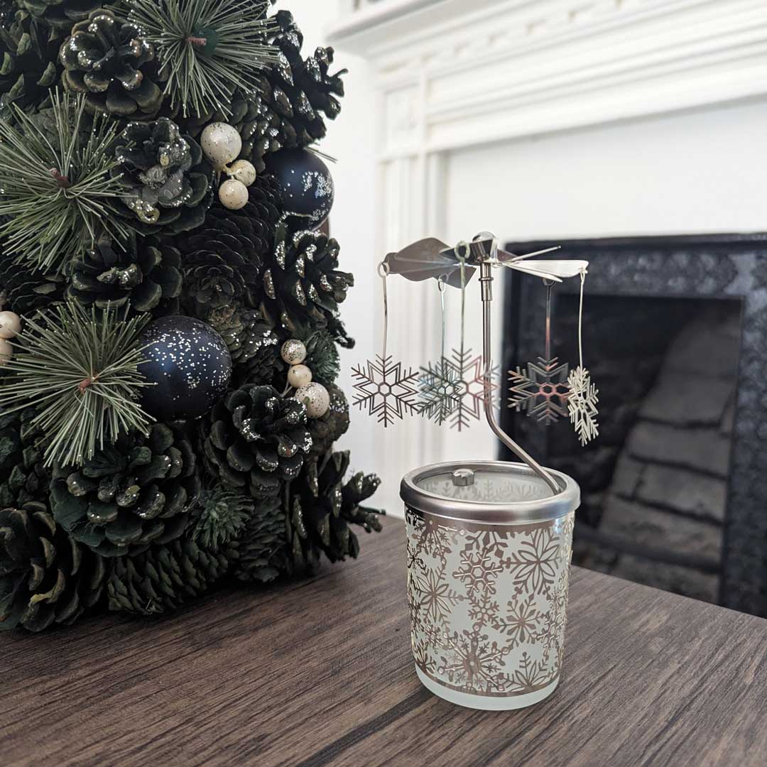 Silver Snowflake Christmas Carousel