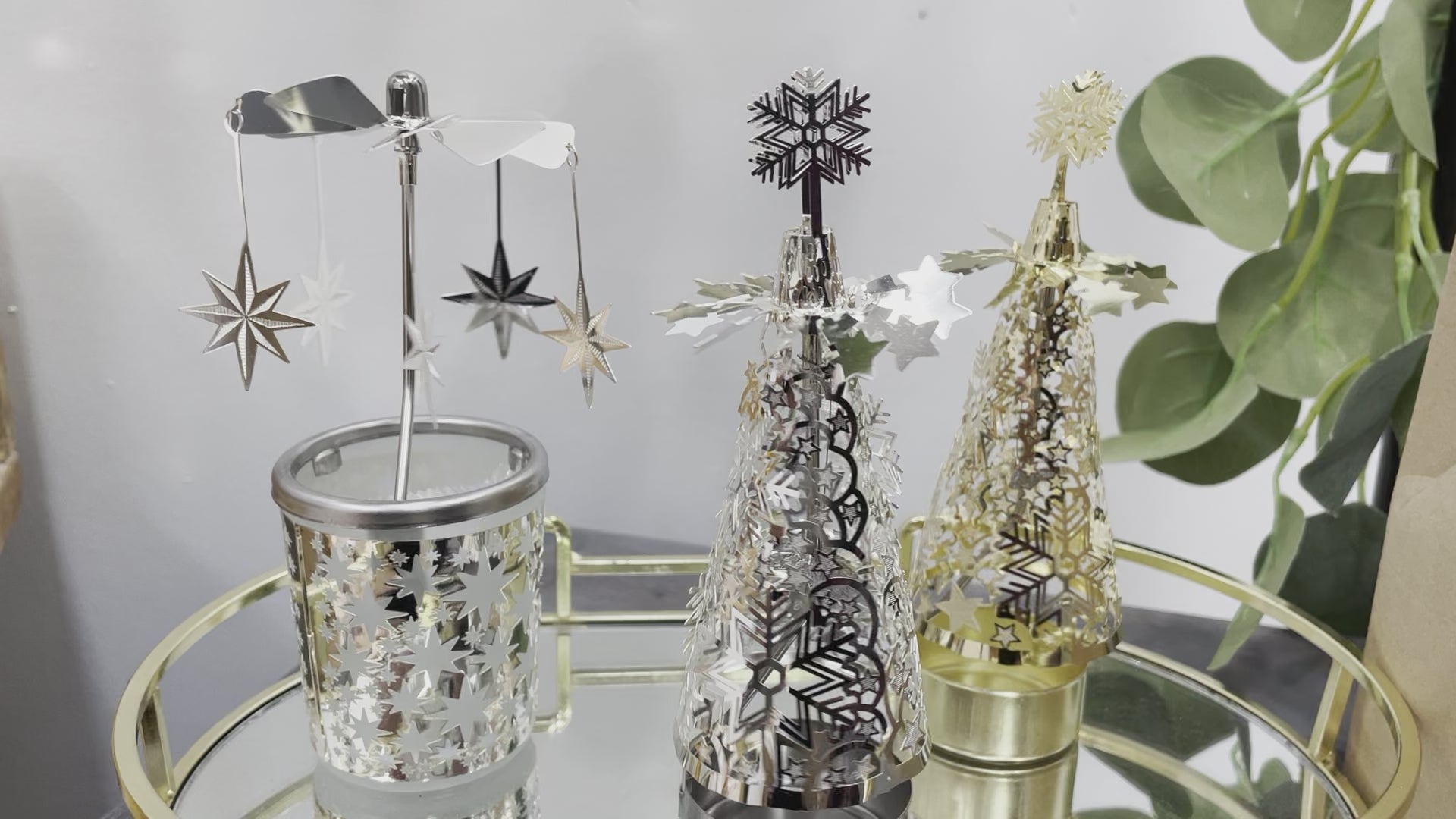 christmas tree tealight carousel