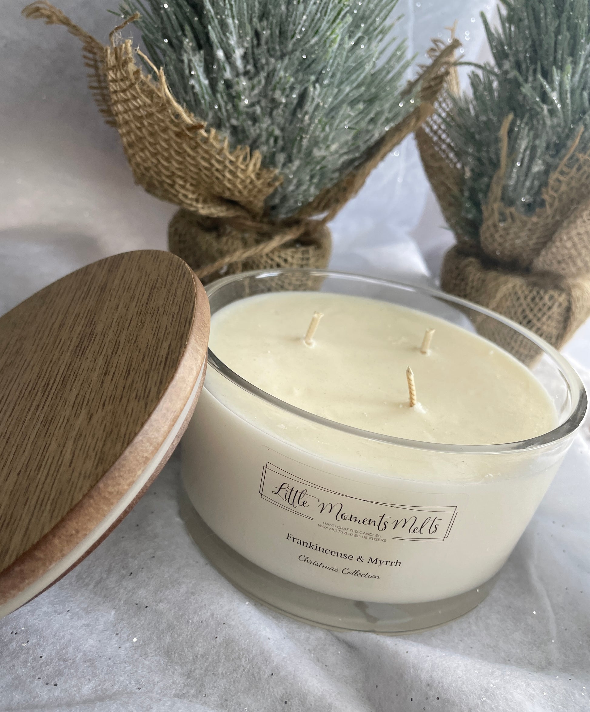 Hand poured 3 wick candle from Little Moments Melts