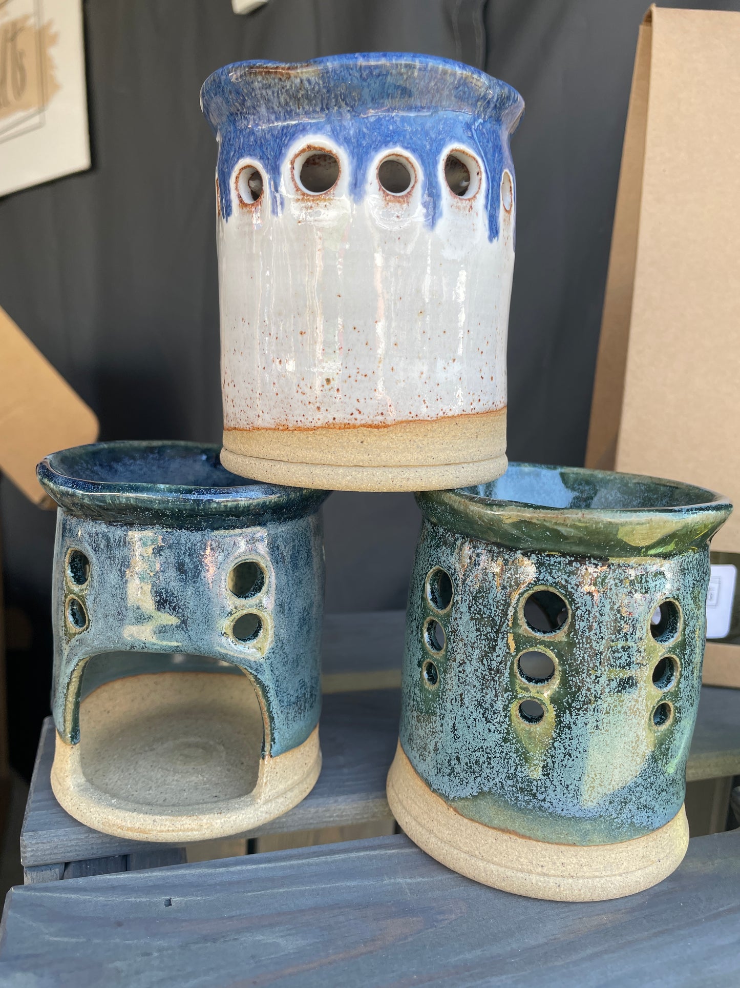 Unique Pottery Wax Burner Gift Set