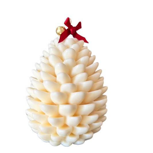 white fir cone shaped candle