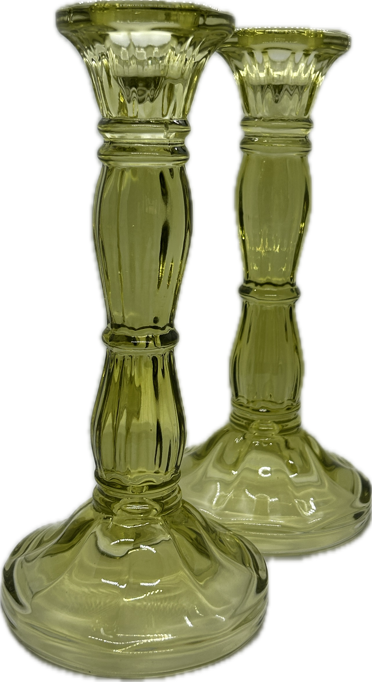 two green candle sticks