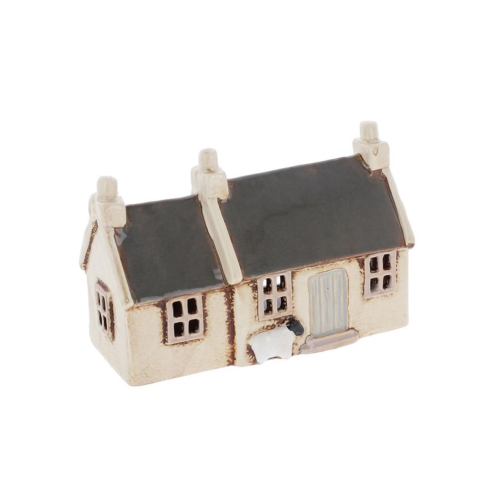 Traditional Ceramic Slate Roof Croft House Tealight Holder
