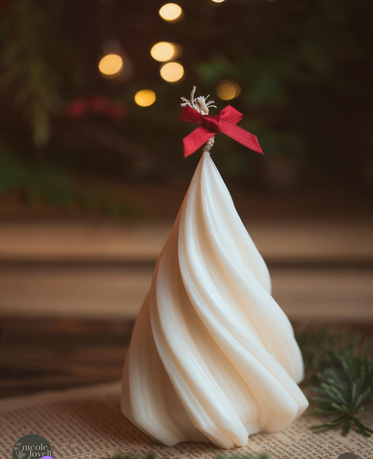 Christmas Tree Soy Wax Pillar Candle | Hand-Poured Festive Decor | Luxury Sculptural Candle