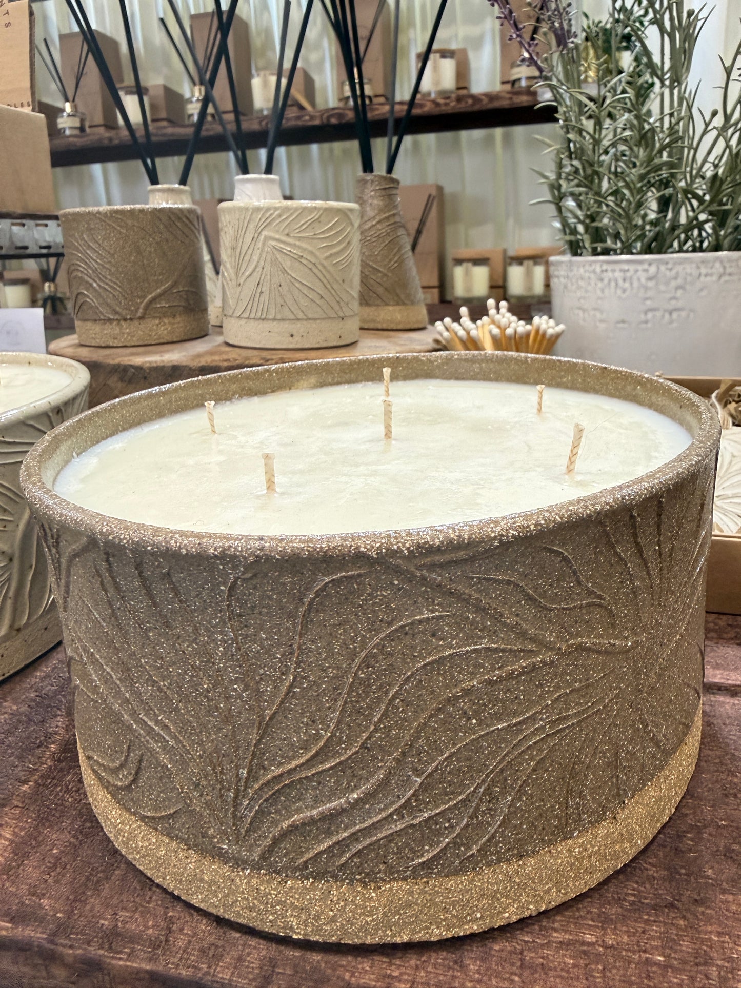 Luxury Handcrafted 7 Wick Ceramic Candle – Reusable Artisan Vessel | 2kg Scented Candle