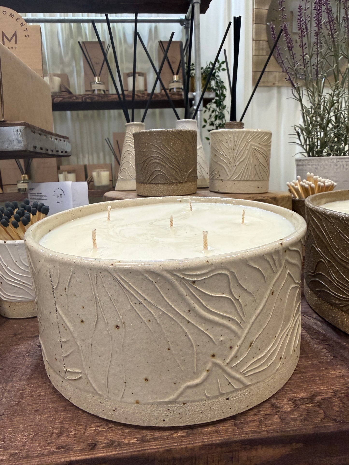 Luxury Handcrafted 7 Wick Ceramic Candle – Reusable Artisan Vessel | 2kg Scented Candle