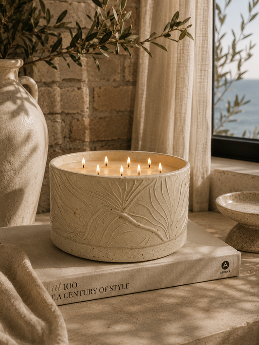 Luxury Handcrafted 7 Wick Ceramic Candle – Reusable Artisan Vessel | 2kg Scented Candle