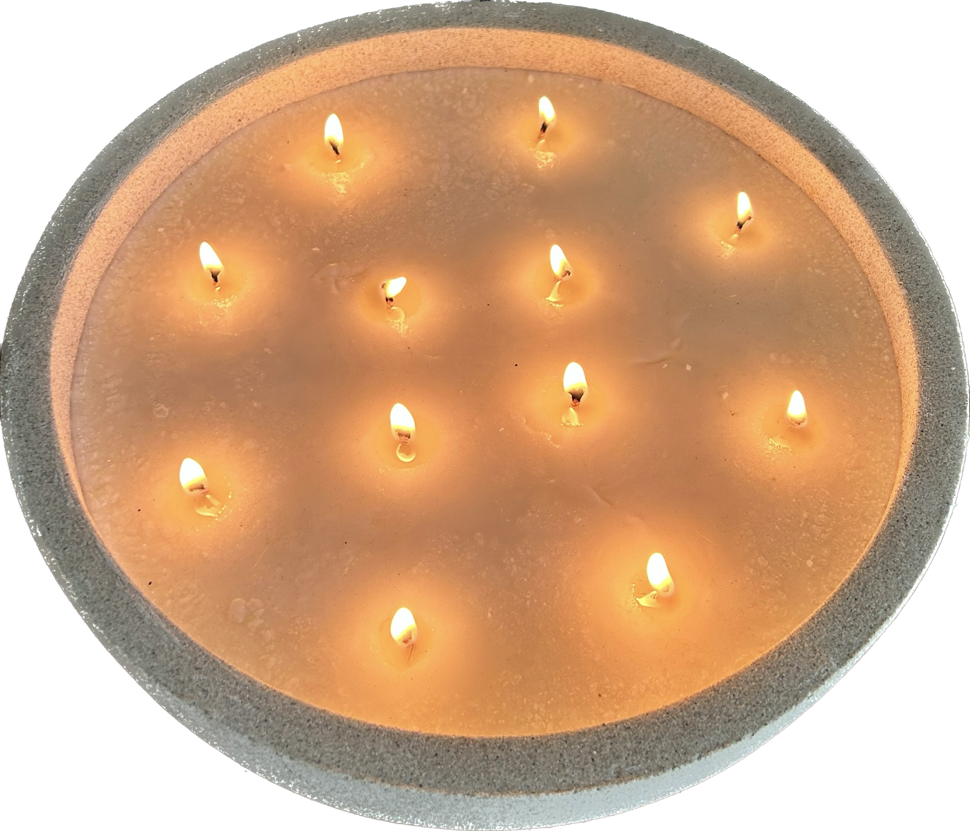 Top view of the extra large candle