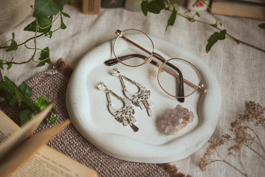 Handmade Jesmonite Cloud Tray | Stone Effect Candle & Diffuser Holder