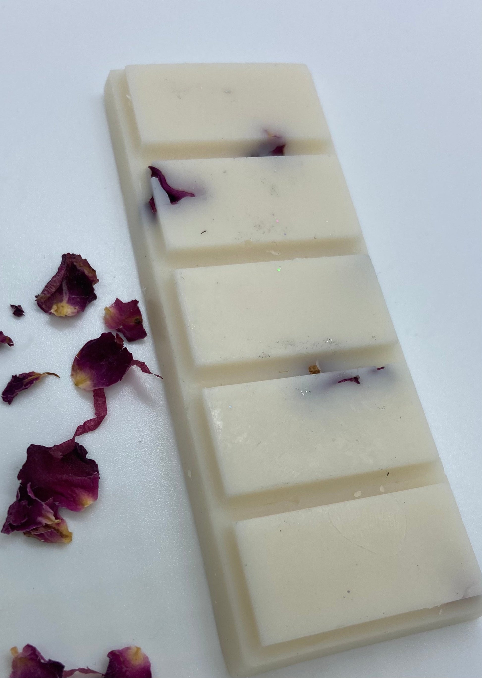 bar soy wax melt bars surrounded by rose petals 