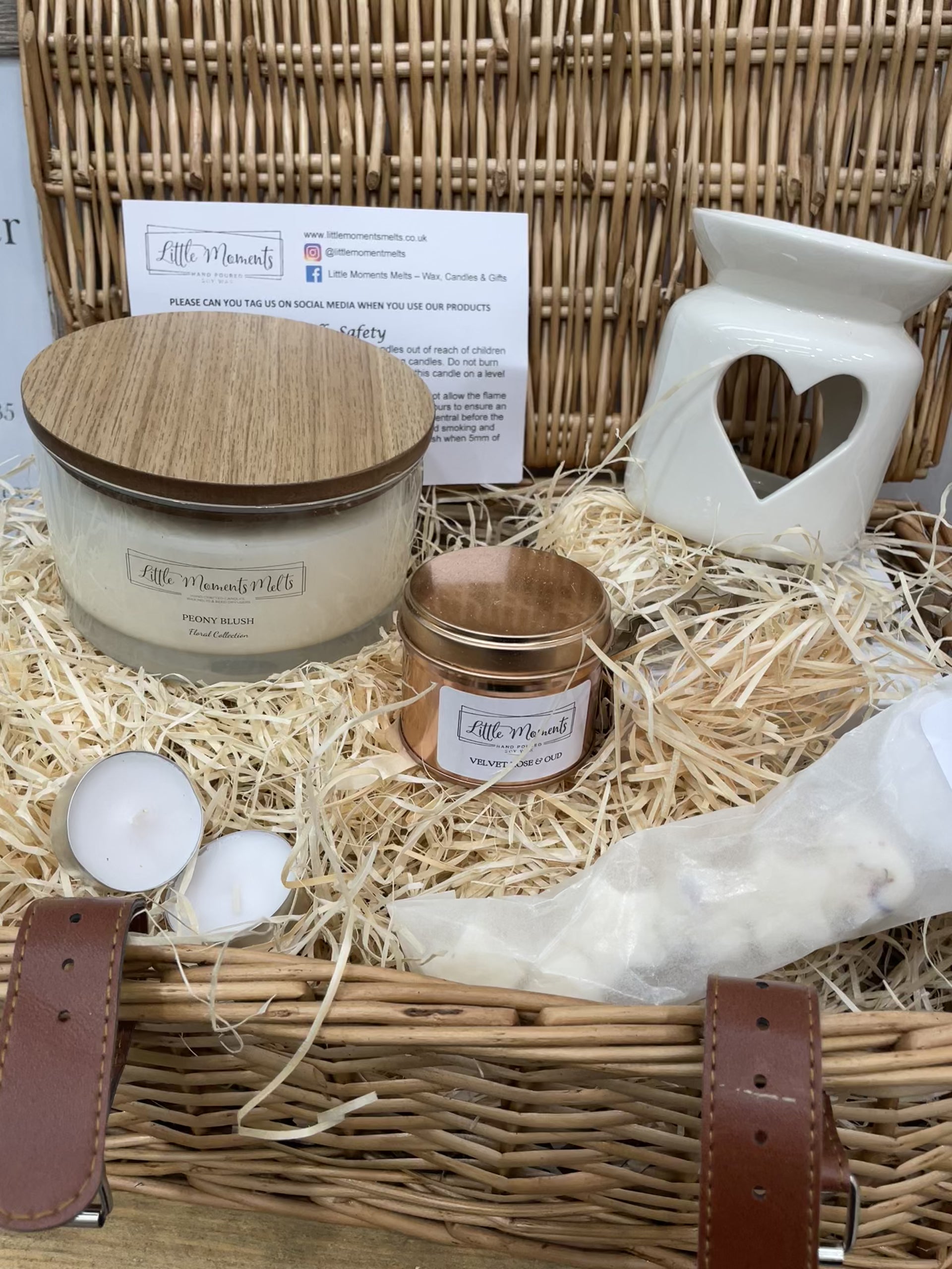 video of wicker gift hamper and contents