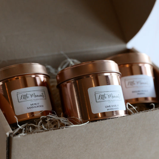 Rosegold_Candle_tin_ gift _set